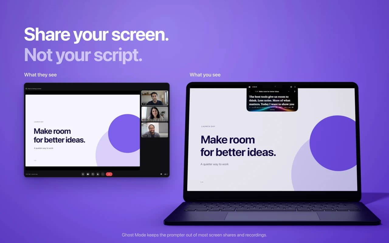 Ghost Mode keeping the script out of a screen share